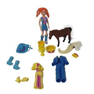 Polly Pocket Doll Girl Vintage Outfits Shoes Pony Accessories Set